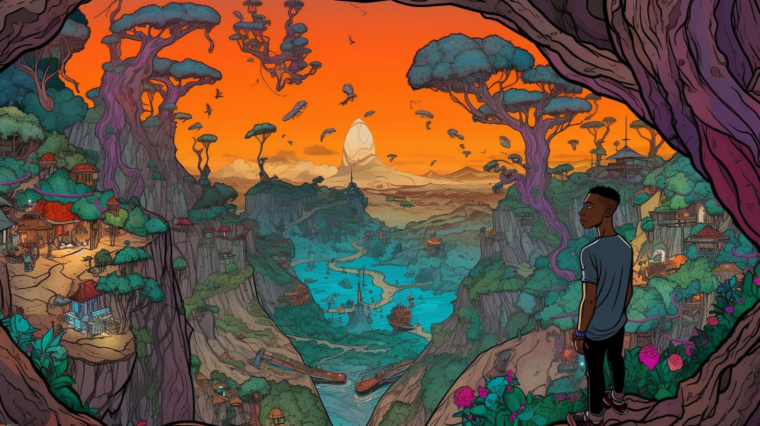 A utopia de Travis Scott é trazida à vida pelo artista NFT Rhymezlikedimez