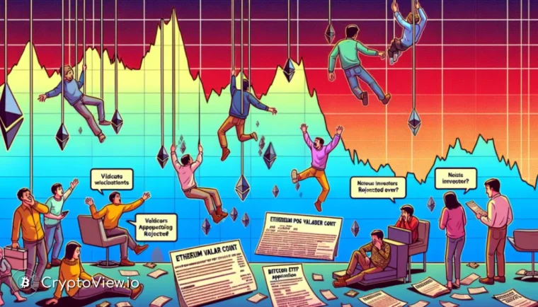 ¿Cuál es el impacto del descenso en el recuento de validadores activos en Ethereum?