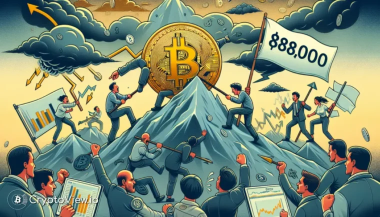 Erovrade Bitcoin hindret på 88 000 dollar?